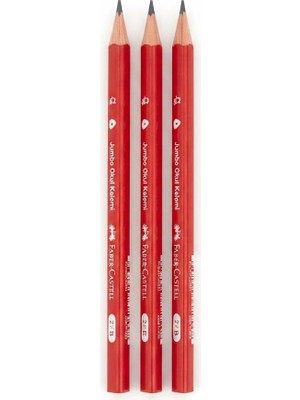 Faber-Castell 3'lü Jumbo Okul Kalemi 2½ B - Üçgen Gövdeli Ergonomik Ilkokul Başlangıç Seti