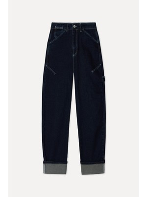 Mudo Kadın İndigo Mom Fit Jean Pantolon