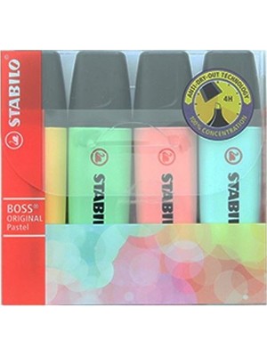 Stabilo Boss Original Pastel Renk Fosforlu Kalem 4'lü Paket