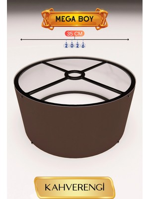 Pileli Store Kahverengi Lambader Başlığı 35 cm Mega Boy