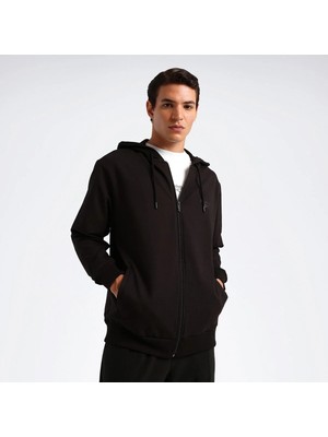 Reebok Fermuarlı Sweatshirt Erkek Siyah Nıkı Fz