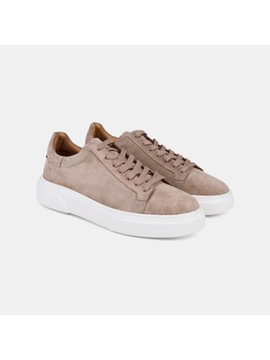 Desa Erkek Vizon Bağcıklı Kalın Beyaz Tabanlı Süet Sneaker