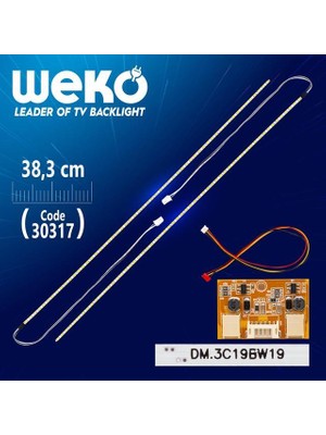 19'' Inch 38.3 cm 54 Ledli 12V Universal Monitör E-Led Çift Led-Sürücü-Kablo Takımı (WK-0140)