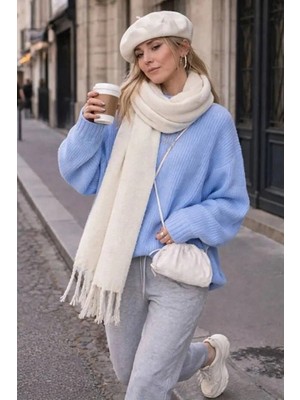 ALDAIYR Premium Soft Buklet Atkı Fransız Ressam Bere 2'li Kombin