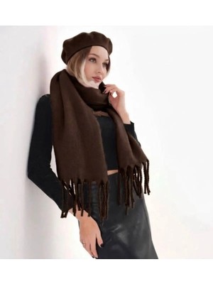 ALDAIYR Premium Soft Buklet Atkı Fransız Ressam Bere 2'li Kombin