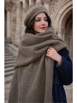 ALDAIYR Premium Soft Buklet Atkı Fransız Ressam Bere 2'li Kombin