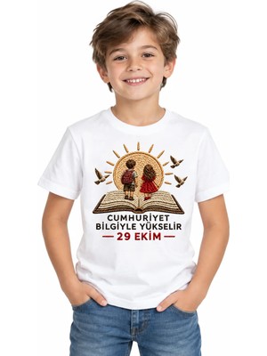 Alfa Tshirt Gelecek Biziz – 29 Ekim Cumhuriyet Bayramı Dtg Baskılı Beyaz Tişört
