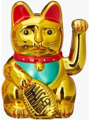 Pileli Store Altın Rengi Şanslı Kedi