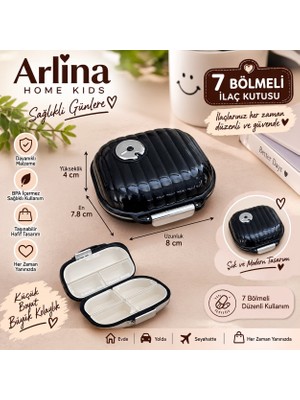 Arlina Home Kids Mini Siyah Taşınabilir Seyahat Için 7 Bölmeli Saklama Kutusu