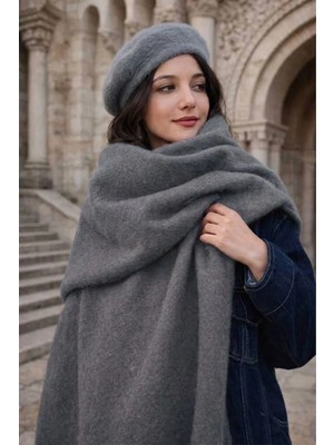 ALDAIYR Premium Soft Buklet Atkı Fransız Ressam Bere 2'li Kombin