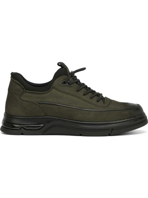 Tergan Haki Hakiki Nubuk Deri Erkek Sneaker - E26S1AY57840-G98