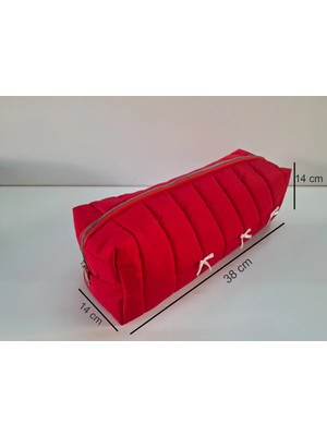 Dreamy Red Kapitone Fiyonklu Dy.son ve Diğer Tüm Saç Şekillendiricilerine Uygun Organizer Çanta TB043