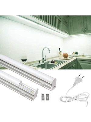 Ayrex LED Bant Armatür Floresan Tip Aç Kapa Butonlu Fişli (Beyaz, 30 Cm)