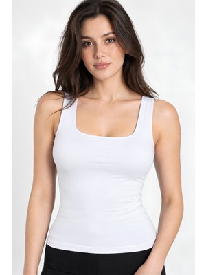 Jusmart Kadın Modal Kalın Askılı Göğüs Pedli T-Shirt | Kalın Askılı Kadın Üst | Modal Kumaş T-Shirt | Kaplı Üst Modeli | Günlük Kadın Üst Giyim | Sade Tasarım Modal Üst | C801-012