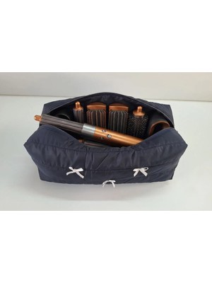 Dreamy Navy Kapitone Fiyonklu Dy.son ve Diğer Tüm Saç Şekillendiricilerine Uygun Organizer Çanta TB043