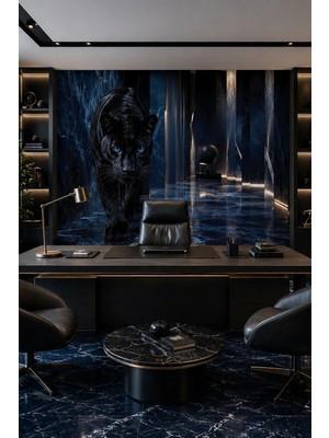 Dreamwall Karanlığın Efendisi- Siyah Panter Hayvan Desenli Tek Parça Tekstil Duvar Kağıdı