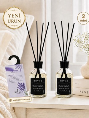 Royal Mum Black Vanilya 2'li Çubuklu Oda Kokusu 50 ml - Kalıcı ve Ferah Ev Kokusu