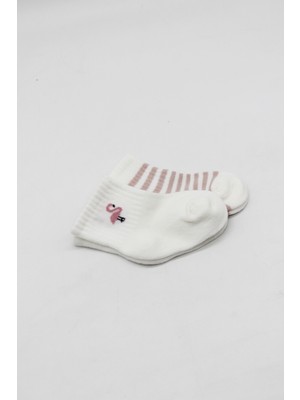 Bistyle Little Girl Penye Soket Çorap 2li 10139 Ekru Lila
