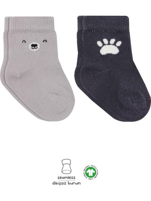 Bistyle 2li Bear Penye Soket Çorap 10116 Gri
