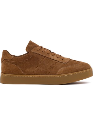 Derimod Kadın Taba Bağcıklı Kalın Tabanlı Süet Deri Sneaker AF400004DS