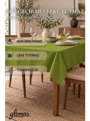 Glomar Hardal Soft Duck Masa Örtüsü Su ve Leke Itici Modern Dekoratif Sofra Örtüsü Masa Örtüsü