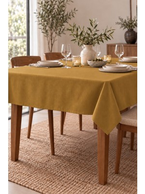 Glomar Hardal Soft Duck Masa Örtüsü Su ve Leke Itici Modern Dekoratif Sofra Örtüsü Masa Örtüsü