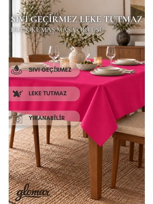 Glomar Hardal Soft Duck Masa Örtüsü Su ve Leke Itici Modern Dekoratif Sofra Örtüsü Masa Örtüsü