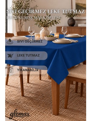 Glomar Hardal Soft Duck Masa Örtüsü Su ve Leke Itici Modern Dekoratif Sofra Örtüsü Masa Örtüsü