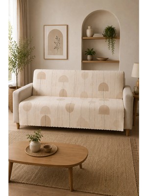 Lts Home Çok Amaçlı Modern Bohem Kadife Koltuk Örtüsü,çekyat Örtüsü Piknik Örtüsü Masa Örtüsü Kaymaz Süngerli 165X219