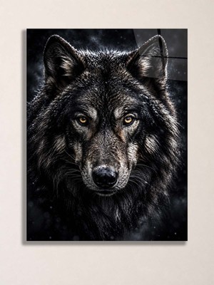 North Whiskers Bozkurt Portre Metal Tablo - Vahşi Doğa Duvar Dekoru, Metal Poster Wall Art