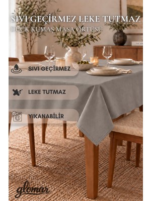 Glomar Hardal Soft Duck Masa Örtüsü Su ve Leke Itici Modern Dekoratif Sofra Örtüsü Masa Örtüsü