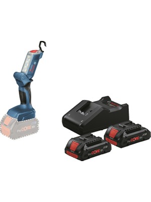 Bosch Glı 18V-300 El Feneri + Gal 18V-40 + 2 x Procore 4.0AH Çift Akü ve Şarj Cihazı Seti - 06014A1100+1600A01BA3