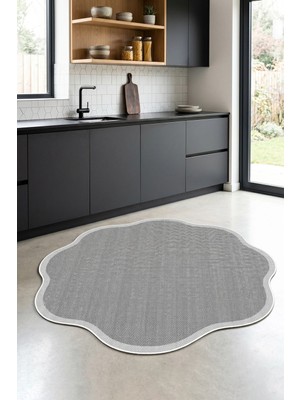 Decomia Home Dijital Kaymaz Yıkanabilir Yuvarlak Renkli Çiçekli Salon Halısı Mutfak Halısı Koridor Halısı