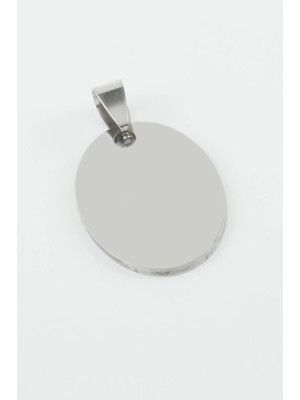 Gees Global Oval Isim Yazılabilir Çelik Kolye Ucu 3*4,5 cm