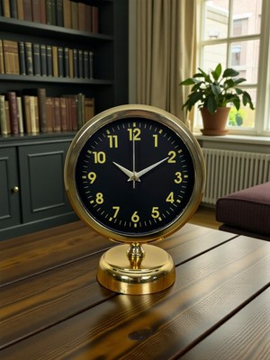 Çetiner Group Klas Gold 25 x 20 cm Metal Masa Saati