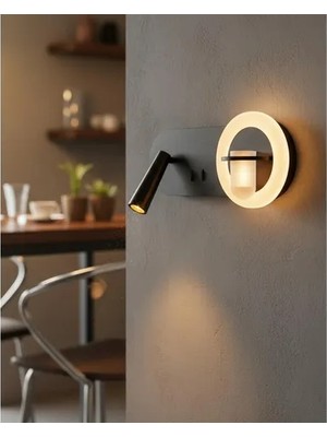 Vivense Özcan Aydınlatma Step LED Yatay Okuma Lambalı Aplik Siyah Renk, 2723-06-19