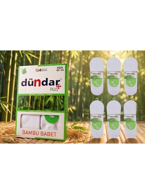 Dündar Çorap Erkek Bambu Babet Çorap - Silikon Topuklu, Dikişsiz, 6'lı Özel Kutu (40-44 Numara)