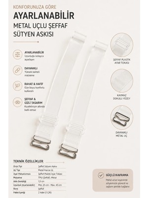 Atelier Tuberose Şeffaf Demir Sütyen Askısı / Kopçası