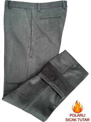 Gambia Outdoor's Erkek Rahat Kesim Yüksek Kalite Klasik Kışlık Kalın Içi Polarlı Termal Kadife Pantolon Baba Fitilli