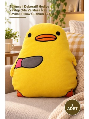 Yenilig 3 Adet Belalı Civciv Yastık – Eğlenceli Dekoratif Hediye Yastığı Oda ve Masa Için Sevimli Pillow Cushion 40 cm