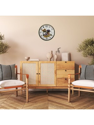 Çetiner Group Krem Sunflower & Lavender 36 cm Duvar Saati