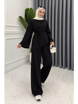 Esra Butik Asimetrik Tunik Pantolonlu Tesettür Ikili Takım