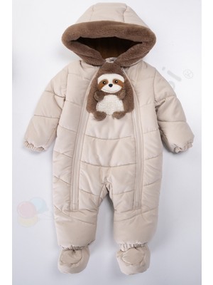 Bebek Vadisi Panda İçi Peluş Patikli Kar Kapüşonlu Kışlık Kız Erkek Bebek Astronot Tulum Kozmonot Mont Çocuk