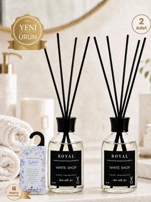 Royal Mum Beyaz Sabun (White Soap) 2'li Çubuklu Oda Kokusu 50 ml - Kalıcı ve Ferah Temizlik Kokusu