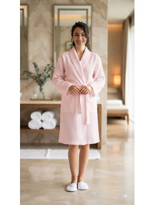 Embays %100 Pamuk Waffle ,lüks Otel & Spa Banyo Pike Bornozu ,hafif Yazlık Pike Bornoz , ,unisex Pike Bornoz