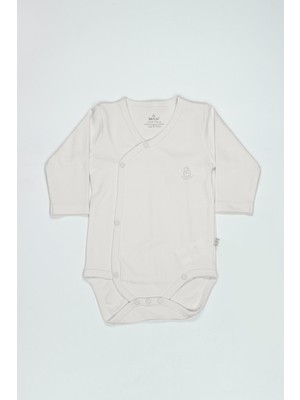 Bistyle Organik Natural Basic Style Kruvaze Uzun Kol Body BS17102 Ekru