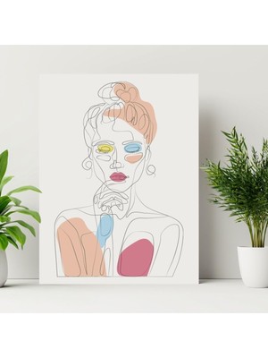 Store Düşünen Kız Tasarımlı Dekorasyon 30X40 Kanvas Tablo