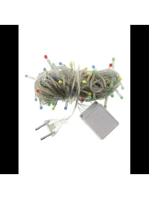 Pileli Store 10M 100 LED Damla Uçlu Mavi Işık Şeffaf Kablo