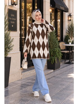 Esra Butik ✨ Baklava Desenli Triko Tunik – Şık ve Modern Günlük Stil