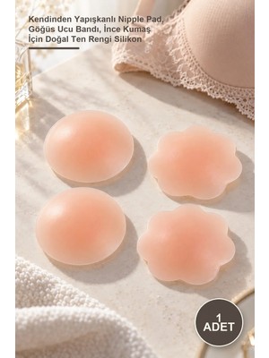 Yenilig 1 Adet Göğüs Ucu Kapatan Silikon – Kendinden Yapışkanlı Nipple Pad, Göğüs Ucu Bandı, Ince Kumaş Için Doğal Ten Rengi Silikon